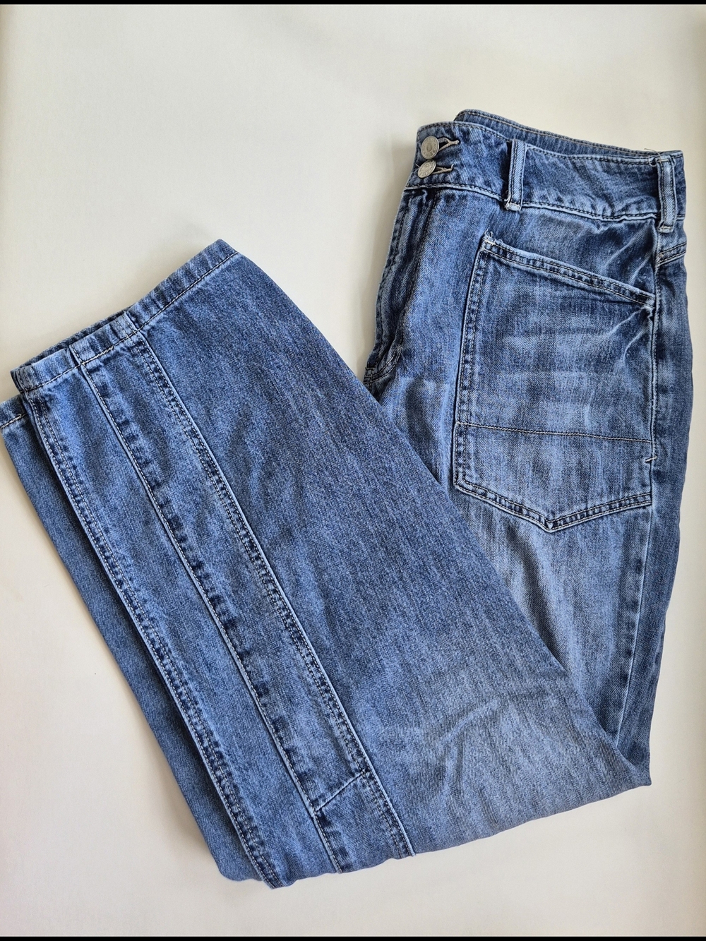 Pilcro Boyfriend Jeans in Medium Blue Wash